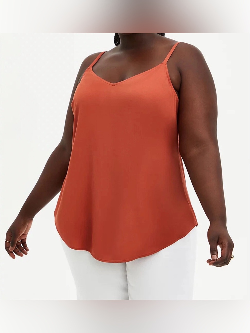 Torrid 4X Terracotta V-Neck Soft Stretch Challis  Auburn Cami